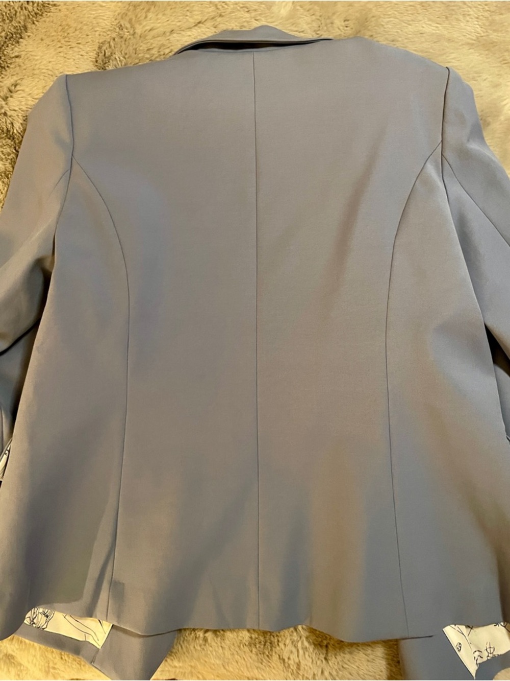 White House Black Market Double-Breasted Periwinkle Studio Blazer NWOT size 16 - Picture 5 of 11